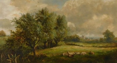 Lot 103 - 19thC British School. Sheep in rural landscape,...