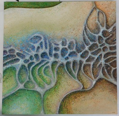 Lot 341 - M A J. Abstract, oil on canvas,...