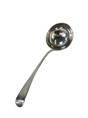 Lot 55 - A George III silver Old English pattern soup...