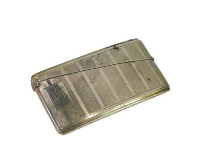 Lot 59 - A George V silver card case, with engine...