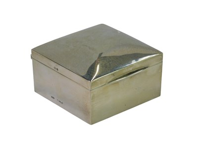 Lot 62 - A George V silver cigarette box, of plain form,...