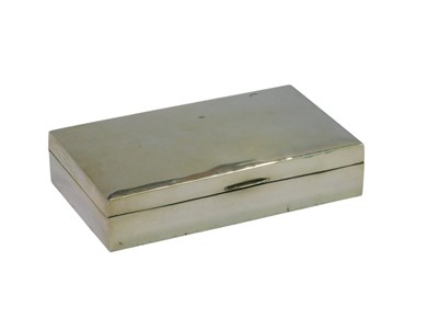 Lot 63 - A George V silver cigarette box, of plain form,...