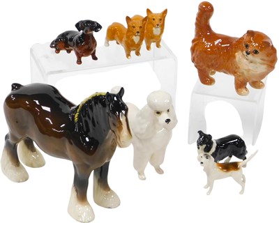 Lot 175 - A group of Beswick pottery animals, including...