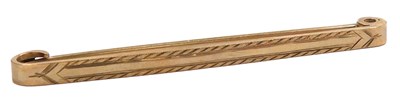 Lot 363 - A 9ct gold pin brooch, with chevron decoration,...