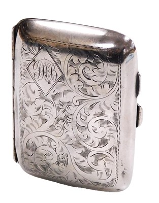 Lot 280 - A George V silver cigarette case, with...
