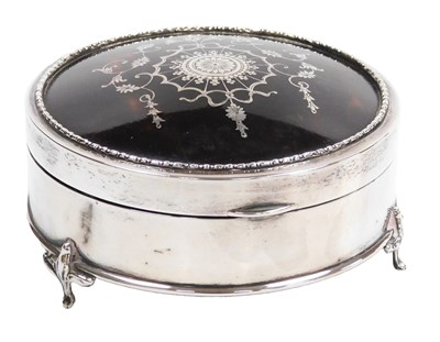 Lot 207 - A George V silver and tortoiseshell dressing...