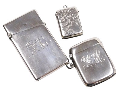Lot 222 - An Edward VII silver coin card case, monogram...