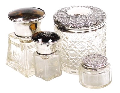 Lot 223 - An Edward VII cut glass toilet jar, with...