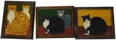 Lot 346 - Leslie Stafford (1949-2024). Two cats,...