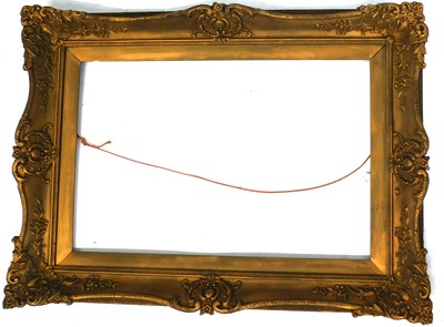 Lot 370 - Gilt picture frame, 81cm x 60cm, picture...