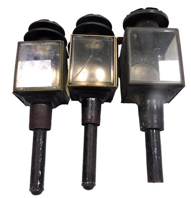 Lot 298 - A pair of late Victorian tin carriage lamps,...