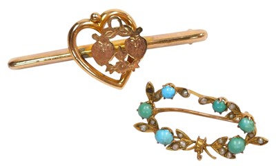 Lot 587 - An Edwardian seed pearl and turquoise pendant...