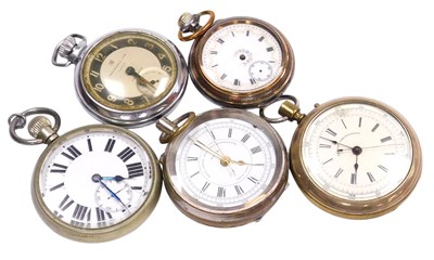 Lot 623 - Five gentleman's pocket watches or...