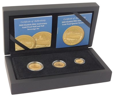 Lot 7 - A Dunkirk 80th Anniversary gold proof half,...