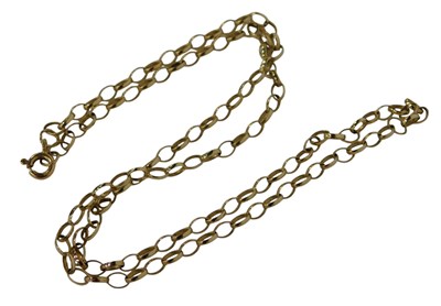 Lot 124 - An oval link neck chain, with a spring ring...