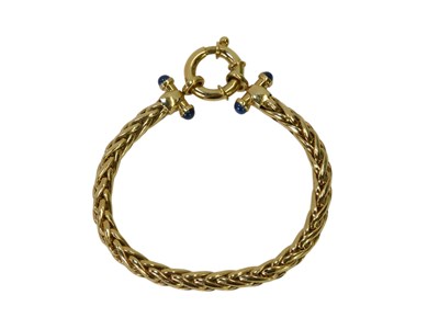 Lot 65 - A wheat link bracelet, with a T bar to each...
