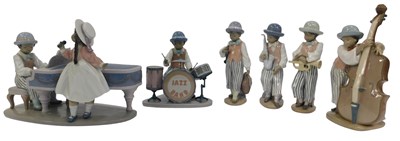 Lot 13 - A Lladro porcelain jazz band group, comprising...