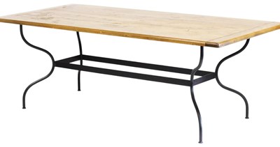 Lot 747 - A Spanish style oak dining table, the...