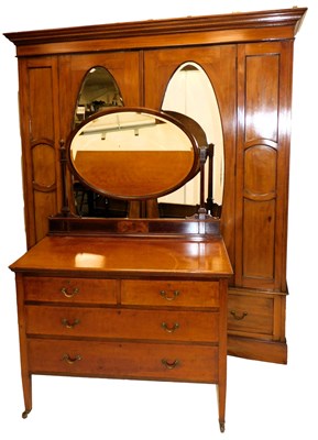 Lot 459 - An Edwardian mahogany chequer banded and...