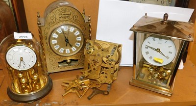 Lot 2008 - Three mantel clocks, comprising Kundo, Kein,...