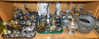 Lot 2039 - Plated wares, to include teapots, squat...