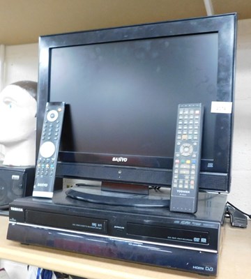Lot 2074 - A Sanyo 19" television, together with a...
