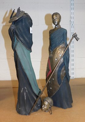 Lot 2078 - A pair of Soul Journey Masai figures,...