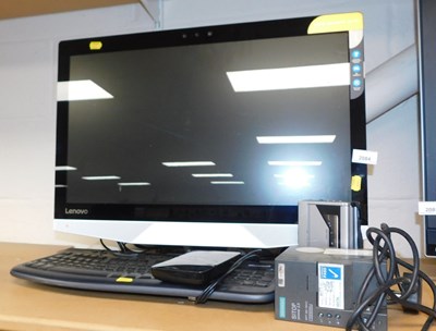 Lot 2084 - A Lenovo 23" computer monitor, together with a...