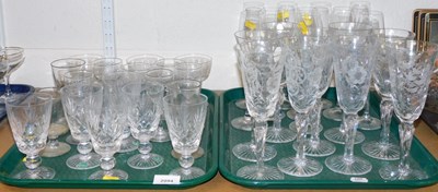 Lot 2094 - A group of glassware, to include champagne and...