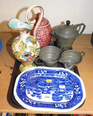 Lot 2099 - A H&H Warstone pewter three piece tea service,...