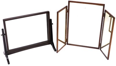 Lot 717 - A mahogany rectangular dressing mirror, on...