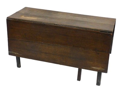 Lot 720 - A George II oak drop leaf dining table, raised...