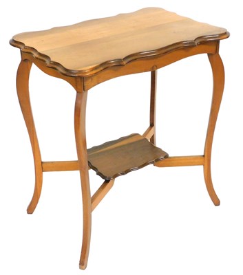 Lot 726 - A late 19th/early 20thC pale walnut two tier...