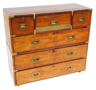 Lot 736 - A 19thC Maple & Co teak and brass bound...