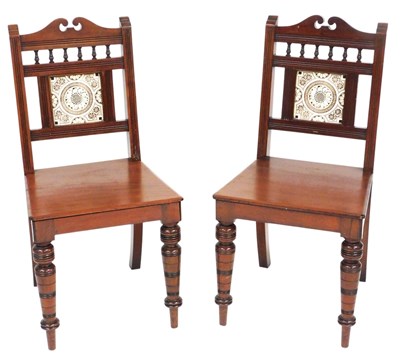Lot 742 - A pair of late 19thC mahogany hall...