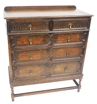 Lot 744 - An early 20thC oak chest of drawers in 17thC...