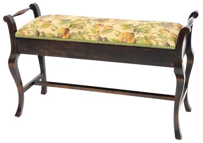 Lot 756 - An Edwardian stained beech duet piano...