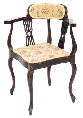 Lot 778 - An Edwardian mahogany corner chair, with...