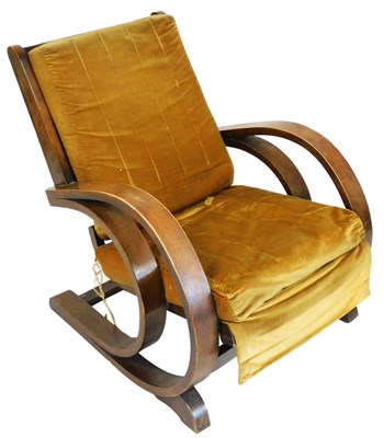 Lot 781 - An Art Deco bentwood armchair, with gold...
