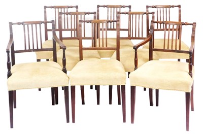 Lot 782 - A set of eight Georgian style mahogany dining...