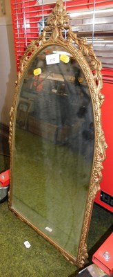 Lot 2112 - A gilt metal framed wall mirror, decorated...