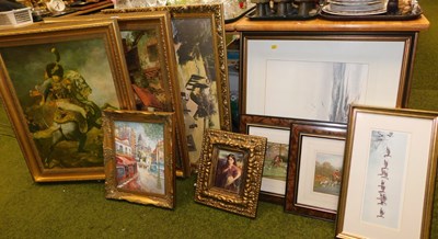 Lot 2136 - Various pictures, prints, etc., to include...