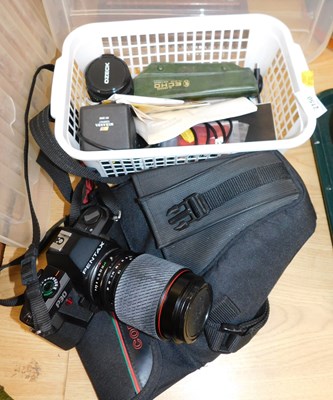 Lot 2150 - A Pentax P30 camera, with canvas case,...