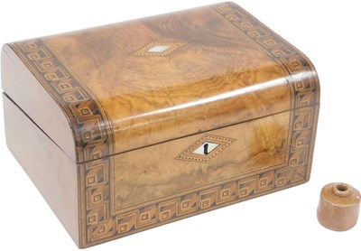 Lot 390 - A Victorian walnut and inlaid writing box, of...