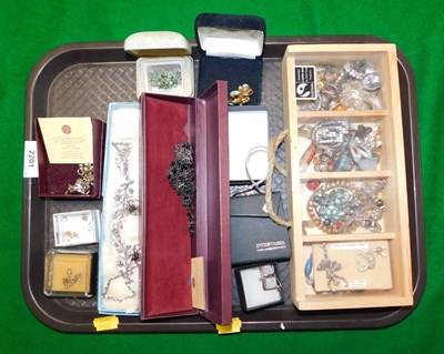 Lot 2201 - Costume jewellery, to include a marcasite...