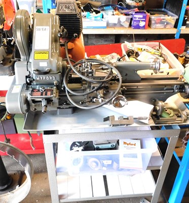 Lot 808 - A Myford Super-7 lathe, with silver painted...