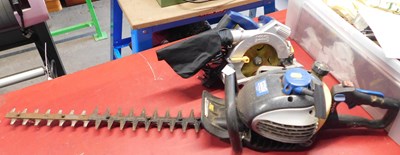 Lot 1169 - A Mac Allister hedge trimmer, and a circular saw.