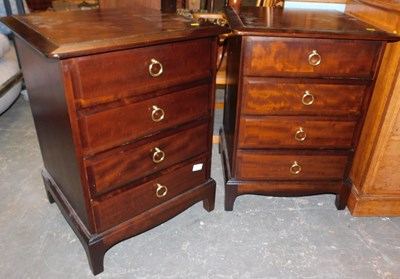 Lot 1009 - A pair of Stag Minstrel four drawer bedside...