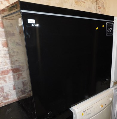 Lot 1013 - A Logik chest freezer, in black.
