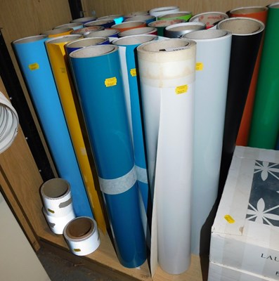 Lot 1022 - Various coloured rolls of vinyl.